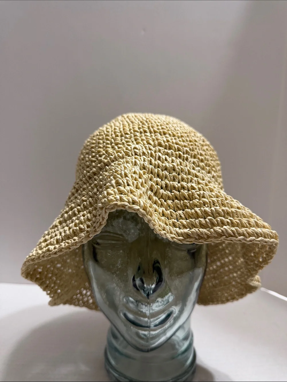 Woven Straw Bucket Hat - Yellow